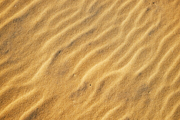 Sand closeup surface for nature, landscape or summer travel theme design. Fine sand texture background for outdoor, eco and minimalist projects