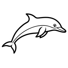 Animal porpoise line art vector 