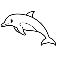Obraz premium Animal porpoise line art vector 