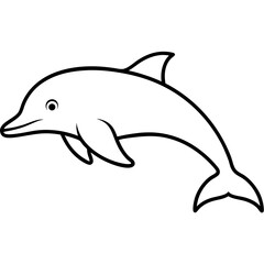 Animal porpoise line art vector 