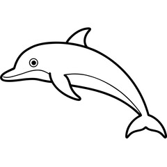 Animal porpoise line art vector 