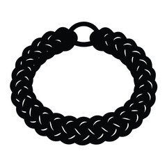 Obraz premium isolated Black military paracord bracelet on white background