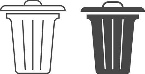 Delete icon set. trash sign. Basket or remove symbol. recycle bin icons
