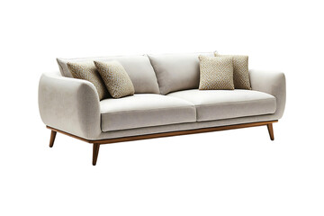 Fototapeta premium Modern sofa isolated on a transparent background. Luxury Sofa for Home Decor and Interior design.