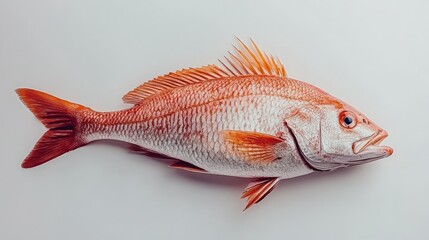 Fototapeta premium Red fish with spiky fins isolated on a clean backdrop