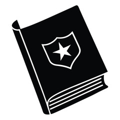 isolated Black military patrol journal on white background