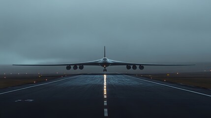 Fototapeta premium Aircraft accelerating takeoff on the runway