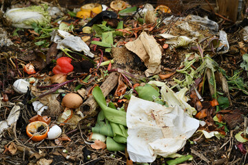 Self-built diy composter for garden or kitchen waste, creating new soil as fertilizer