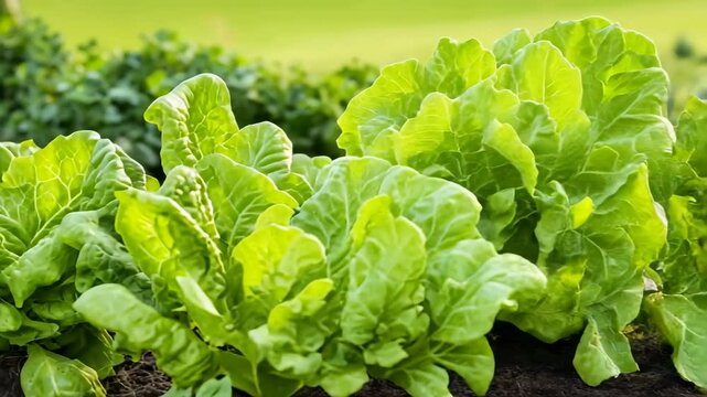 Growing lettuce in a vegetable garden