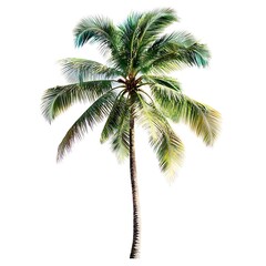 Palm trees on a white background.
