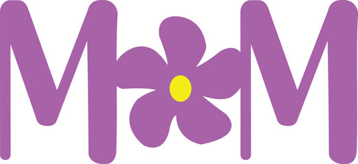 Mom typography clip art design on plain white transparent isolated background for sign, card, shirt, hoodie, sweatshirt, apparel, tag, mug, icon, poster or badge