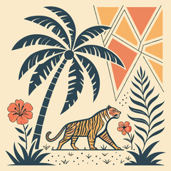 seamless pattern with tropical animals