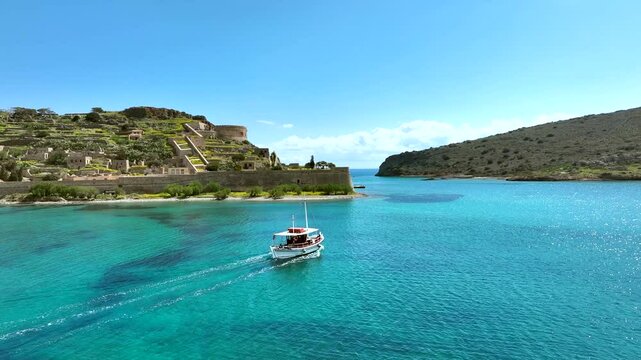 Spinalonga Leper Colony Island In Crete, Greece