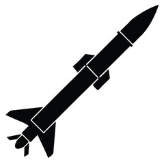 isolated Black military rocket launcher on white background