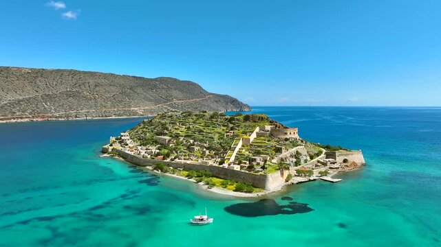 Spinalonga Leper Colony Island In Crete, Greece
