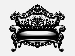 Sofa Furniture Silhouette Vector Illustration