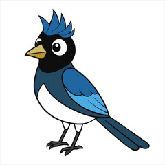 Cartoon black naped monarch vector illustration