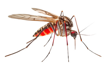 Mosquito isolated on a transparent background, insect pest theme.