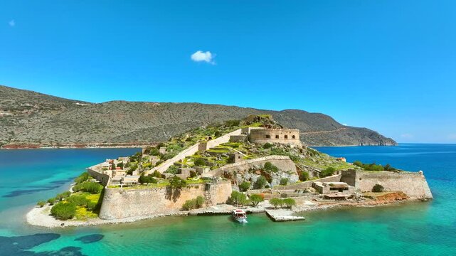 Spinalonga Leper Colony Island In Crete, Greece