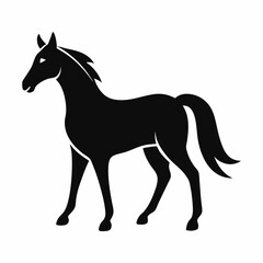 new horse animals silhouette vector icon on white background