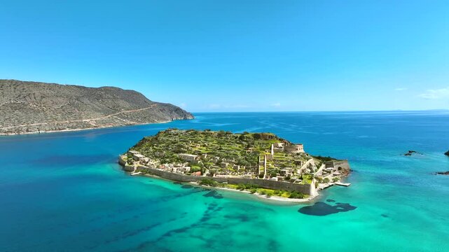Spinalonga Leper Colony Island In Crete, Greece