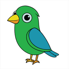 Cartoon green headed tanager vector illustration