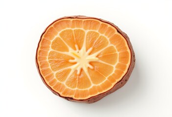 Sweet Potato Cross-Section on White Background  
