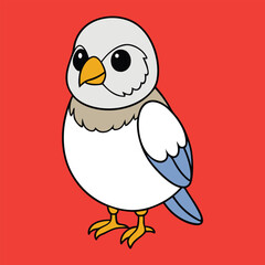 Cute cartoon bird animal vector illustration of a happy blue penguin with a funny beak, wings, and Christmas charm