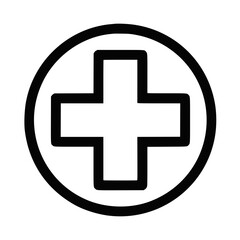 Obraz premium Medical cross symbol in minimalist style on white background 