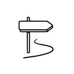Simple direction sign pointing the way against a minimalist background  