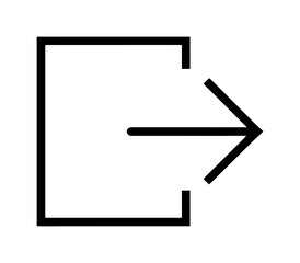exit arrow pointing right inside a rectangular frame