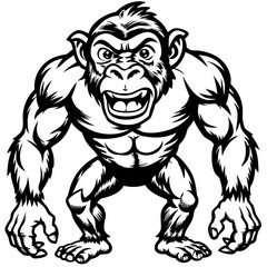 Obraz premium chimpanzee line art