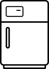 Outline icon of a refrigerator. Fridge icon with thin outline