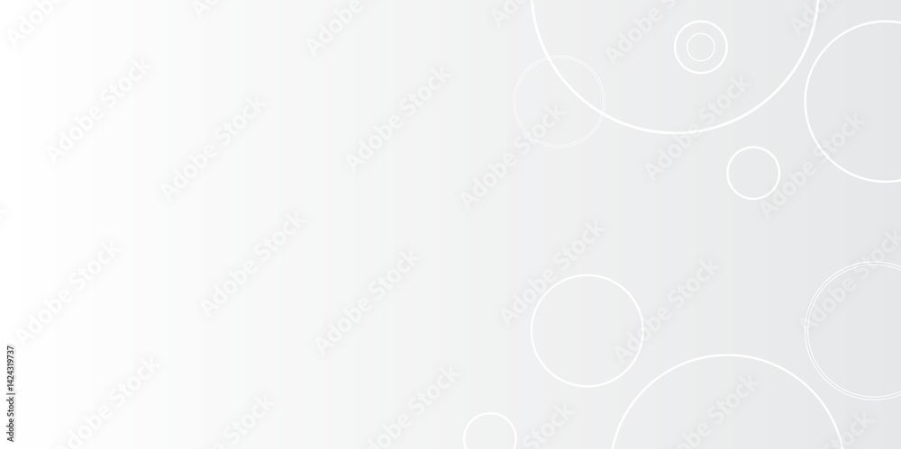 Poster Abstract background with circle white abstract geometric background with soft light white paper circles in design .Gray abstract. Modern design background for report and project presentation template.