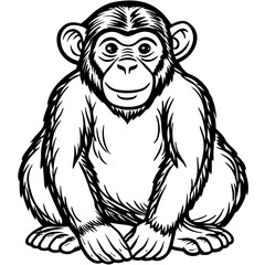 chimpanzee line art