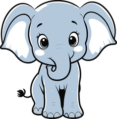 Fototapeta premium baby elephant cartoon