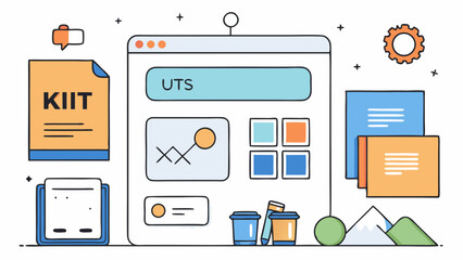 University project vector graphic with kiit uts logo and study elements