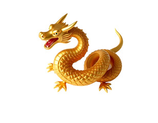 Obraz premium Golden Chinese Dragon Statue