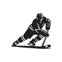 Obraz premium hockey player vector silhouette clip art illustration
