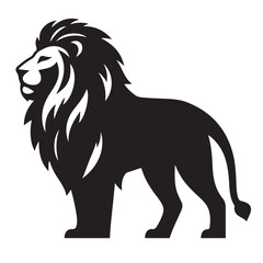 Black and White Tribal Style Lion Animal Logo