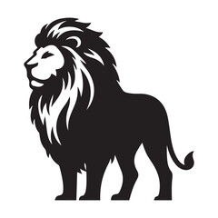 Black and White Tribal Style Lion Animal Logo
