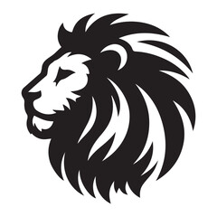 Black and White Tribal Style Lion Animal Logo