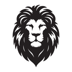 Black and White Tribal Style Lion Animal Logo