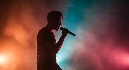 Singer Performing on Stage Silhouette