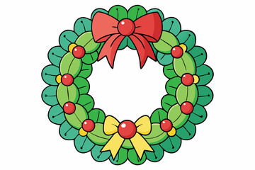 Christmas wreath vector illustration