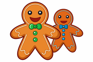 gingerbread cookies isolated on white