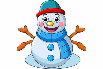 snowman with a broom