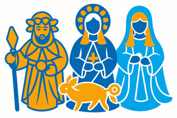 happy family with Christmas tree