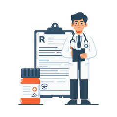 doctor's prescription illustration design