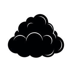 Cloud Black Vector Silhouette With White Background